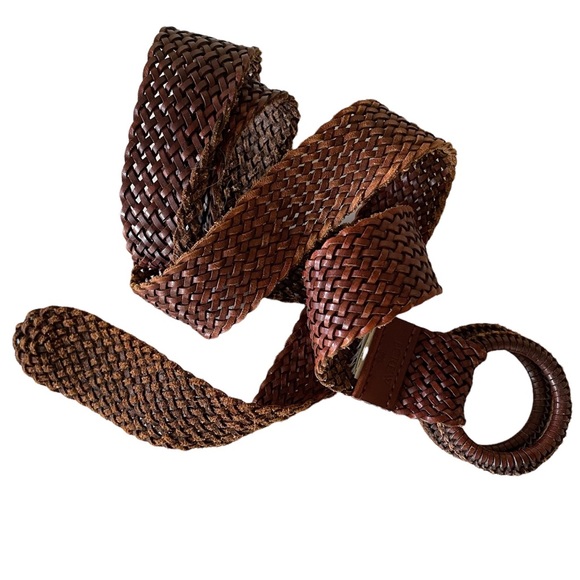J. Crew Accessories - J. Crew Belt Leather Woven Braided Belt Size M/L